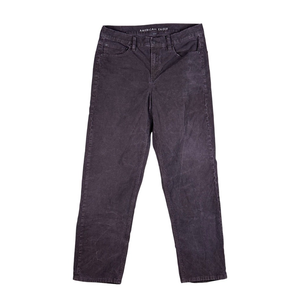 American Eagle Women's Corduroy Pants Size 32x29 Mulberry Brown Stretch Mid Rise